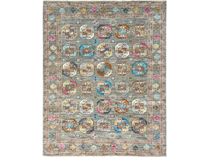 Kazak Kazak hand-knotted wool rug in Gray, 7'10" x 10'1" — SKU O082297