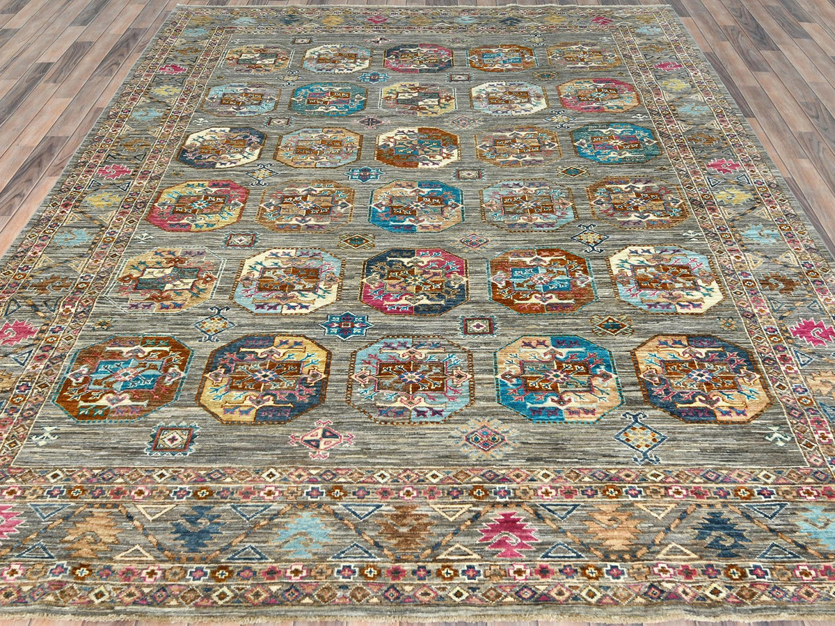 Kazak Kazak hand-knotted wool rug in Gray, 7'10" x 10'1" — SKU O082297 (view 2)