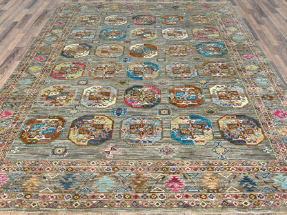 Kazak Kazak hand-knotted wool rug in Gray, 7'10" x 10'1" — SKU O082297 (view 2)