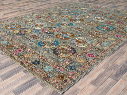 Kazak Kazak hand-knotted wool rug in Gray, 7'10" x 10'1" — SKU O082297 (view 3)