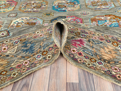 Kazak Kazak hand-knotted wool rug in Gray, 7'10" x 10'1" — SKU O082297 (view 5)