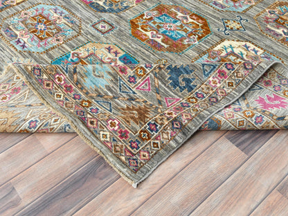 Kazak Kazak hand-knotted wool rug in Gray, 7'10" x 10'1" — SKU O082297 (view 6)