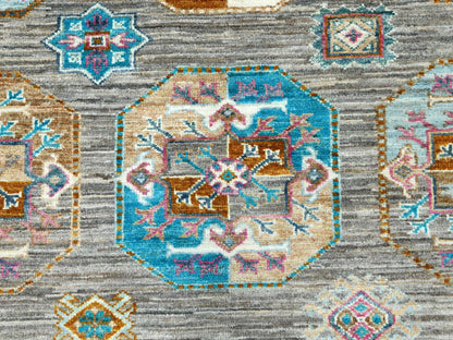 Kazak Kazak hand-knotted wool rug in Gray, 7'10" x 10'1" — SKU O082297 (view 8)