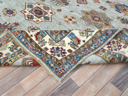 Blue 7'10" x 9'10" Kazak Hand knotted Wool Rug - Sku: O082305