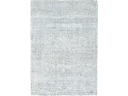 Tabriz Vintage hand-knotted wool rug in Gray, 9'4" x 12'3" — SKU O082340