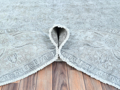 Grey 9'4" x 12'3" Vintage Hand knotted Wool Rug - Sku: O082340