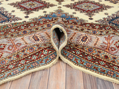 Kazak Kazak hand-knotted wool rug in Ivory & Beige, 9'3" x 12' — SKU O082380 (view 5)