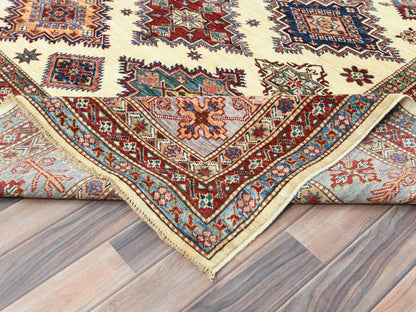 Kazak Kazak hand-knotted wool rug in Ivory & Beige, 9'3" x 12' — SKU O082380 (view 6)