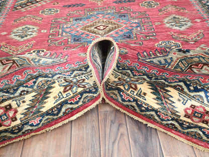 Kazak Kazak hand-knotted wool rug in Pink & Ivory, 6' x 8'9" — SKU O082390 (view 6)