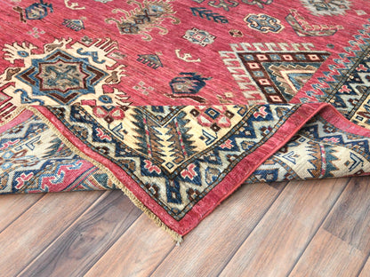 Kazak Kazak hand-knotted wool rug in Pink & Ivory, 6' x 8'9" — SKU O082390 (view 7)
