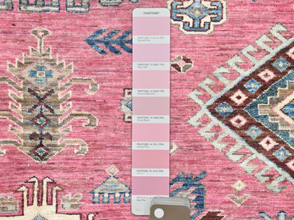 Kazak Kazak hand-knotted wool rug in Pink & Ivory, 6' x 8'9" — SKU O082390 (view 8)