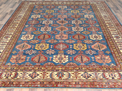 Blue 9'0" x 12'7" Kazak Hand knotted Wool Rug - Sku: O082447