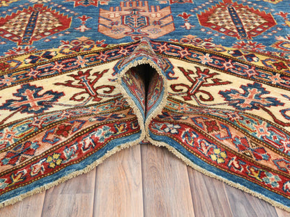 Blue 9'0" x 12'7" Kazak Hand knotted Wool Rug - Sku: O082447