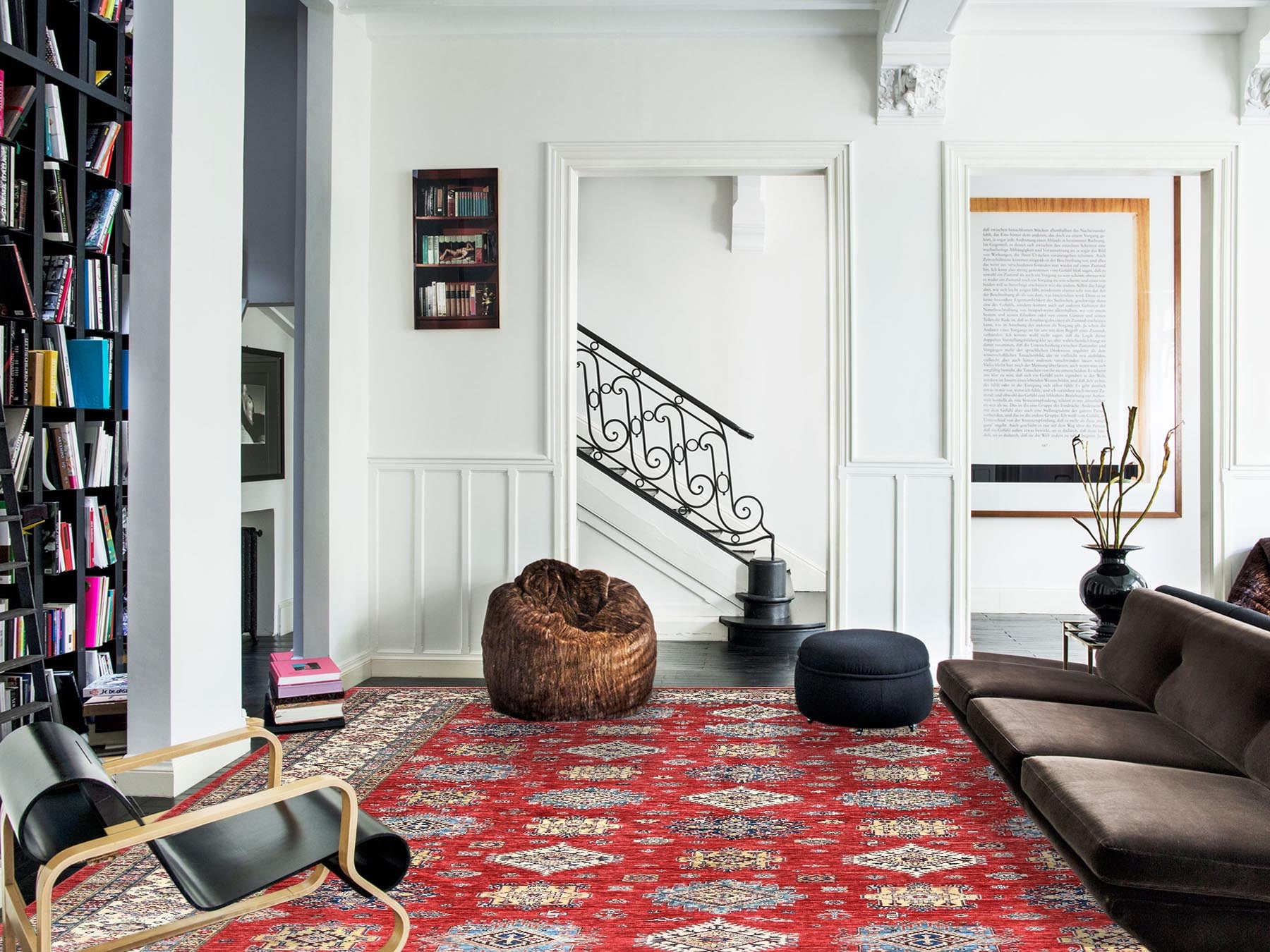 Kazak Kazak hand-knotted wool rug in Red & Ivory, 12'1" x 16' — SKU O082528 (view 2)