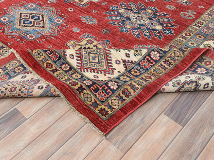 Kazak Kazak hand-knotted wool rug in Red & Ivory, 12'1" x 16' — SKU O082528 (view 7)