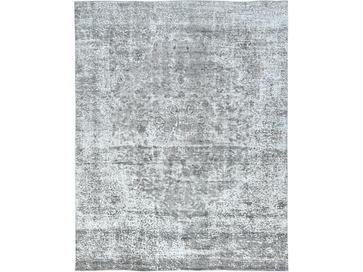 Tabriz Vintage hand-knotted wool rug in Gray, 9'3" x 12' — SKU O082544