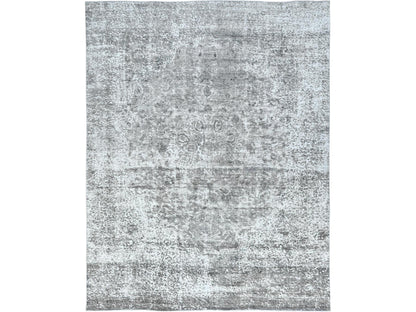 Tabriz Vintage hand-knotted wool rug in Gray, 9'3" x 12' — SKU O082544