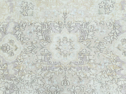 Kerman Vintage hand-knotted worn wool rug in Ivory & Chocolate Brown, 11'5" x 16' — SKU O082547 (view 8)