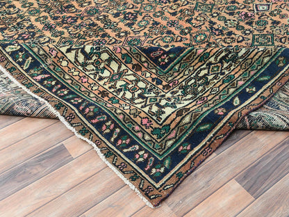 Vintage hand-knotted wool runner in Orange & Ivory, 11'2" x 21'2" — SKU O082548 (view 7)