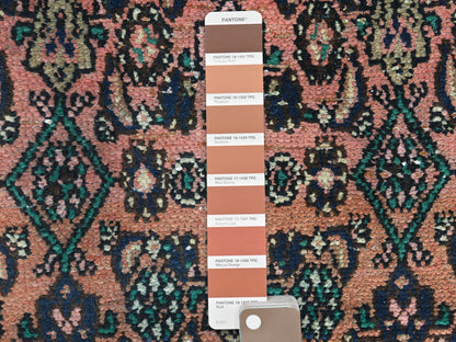 Vintage hand-knotted wool runner in Orange & Ivory, 11'2" x 21'2" — SKU O082548 (view 8)