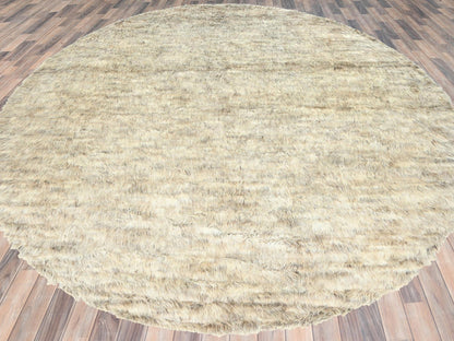 Beige 13'6" x 13'5" Modern and Contemporary Hand knotted Wool Rug - Sku: O082563