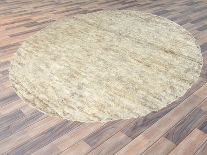 Beige 13'6" x 13'5" Modern and Contemporary Hand knotted Wool Rug - Sku: O082563