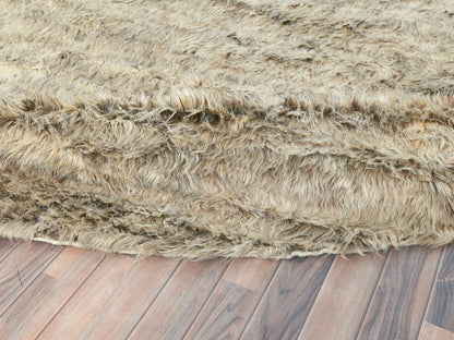 Beige 13'6" x 13'5" Modern and Contemporary Hand knotted Wool Rug - Sku: O082563
