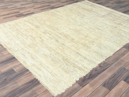 Beige 10'1" x 14'1" Modern and Contemporary Hand knotted Wool Rug - Sku: O082565