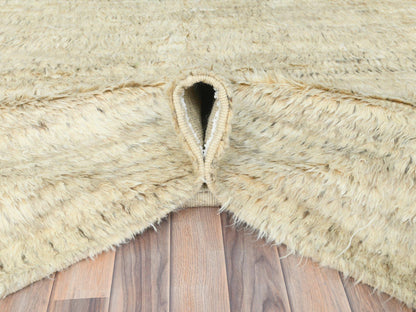 Beige 10'1" x 14'1" Modern and Contemporary Hand knotted Wool Rug - Sku: O082565