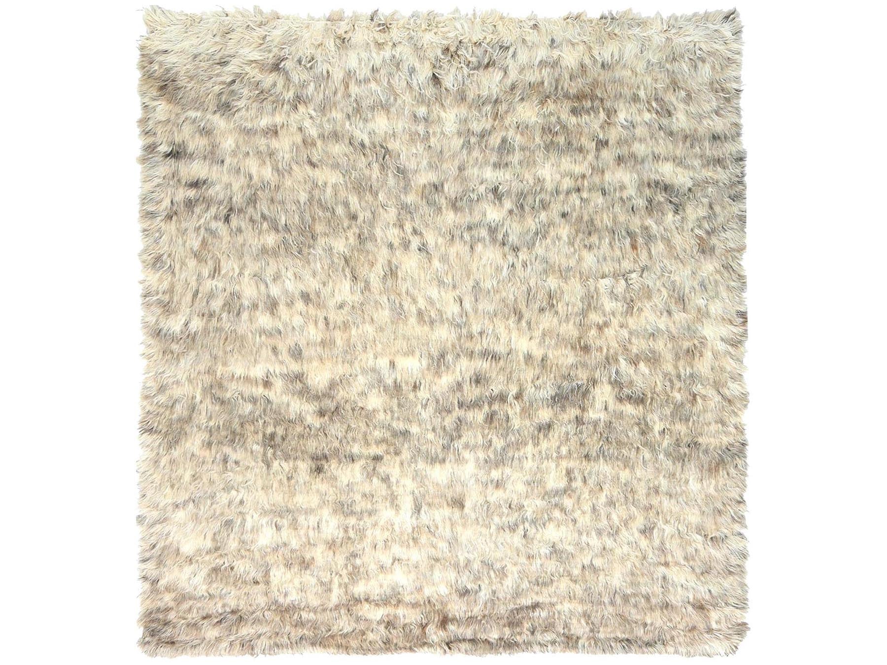 Beige 9'0" x 9'0" Modern / Contemporary Hand knotted Wool Rug - Sku: O082566