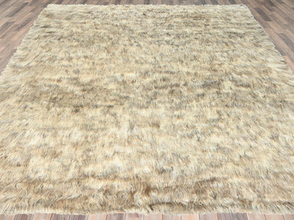 Beige 9'0" x 9'0" Modern and Contemporary Hand knotted Wool Rug - Sku: O082566