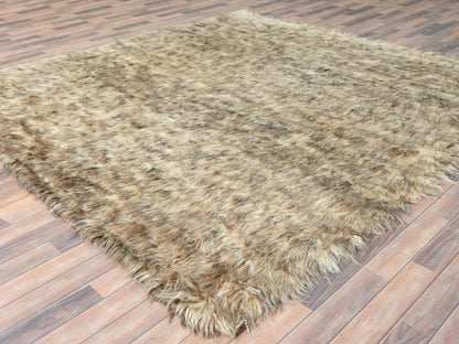 Beige 9'0" x 9'0" Modern and Contemporary Hand knotted Wool Rug - Sku: O082566