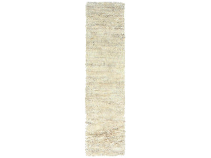 Beige 2'7" x 10'1" Modern and Contemporary Hand knotted Wool Rug - Sku: O082573