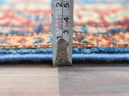 Blue 2'9" x 40'6" Kazak Hand knotted Wool Rug - Sku: O082575