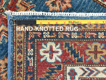 Blue 2'9" x 40'6" Kazak Hand knotted Wool Rug - Sku: O082575