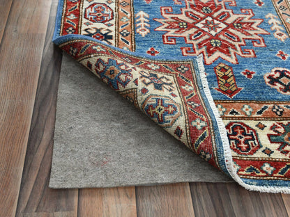 Blue 2'6" x 33'6" Kazak Hand knotted Wool Rug - Sku: O082577