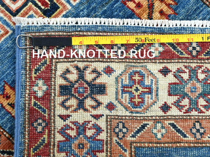 Blue 2'6" x 33'6" Kazak Hand knotted Wool Rug - Sku: O082577