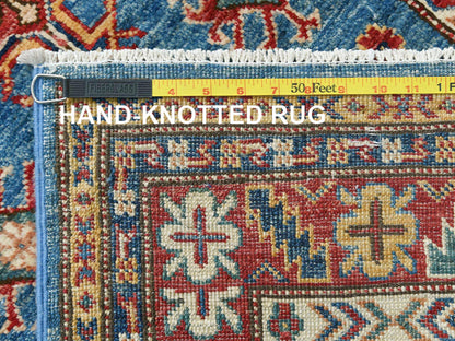Blue 2'8" x 34'0" Kazak Hand knotted Wool Rug - Sku: O082579