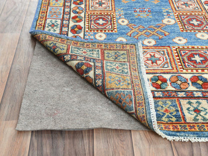 Blue 3'0" x 24'5" Kazak Hand knotted Wool Rug - Sku: O082606