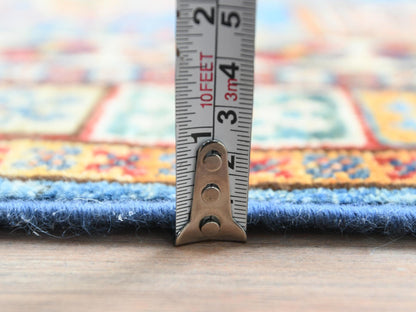 Blue 3'0" x 24'5" Kazak Hand knotted Wool Rug - Sku: O082606