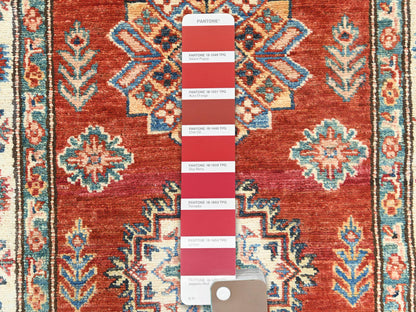 Kazak Kazak hand-knotted wool runner in Red & Ivory, 2'8" x 39'1" — SKU O082607 (view 4)