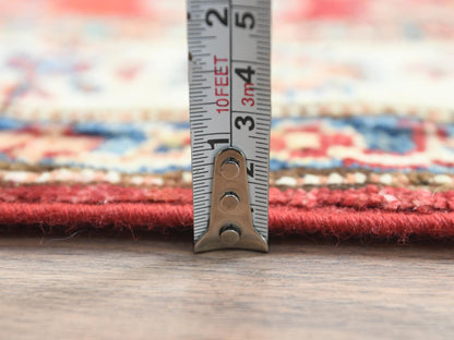Kazak Kazak hand-knotted wool runner in Red & Ivory, 2'8" x 39'1" — SKU O082607 (view 6)