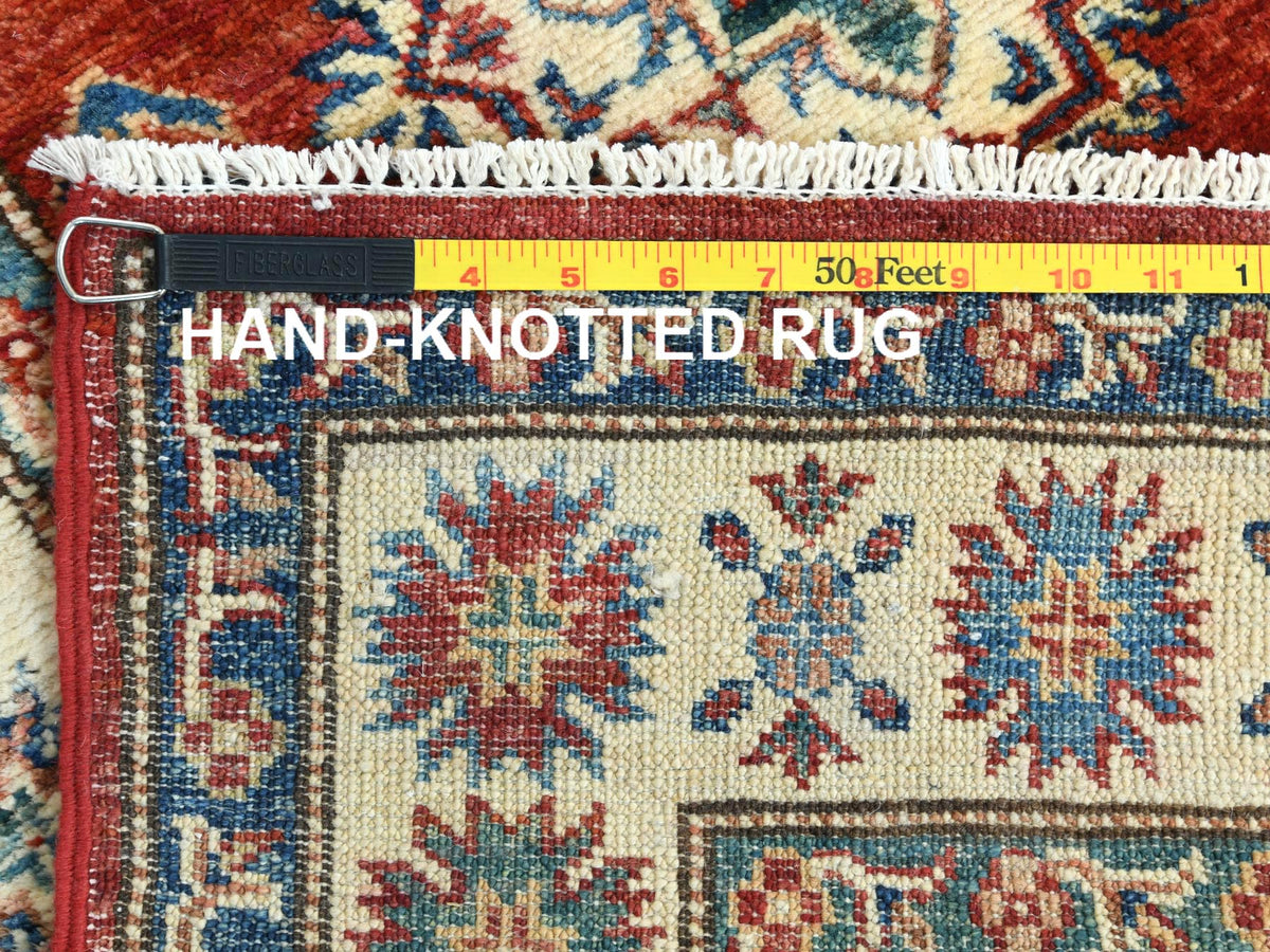 Kazak Kazak hand-knotted wool runner in Red & Ivory, 2'8" x 39'1" — SKU O082607 (view 7)