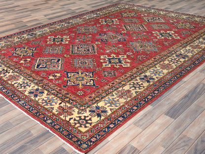 Kazak Kazak hand-knotted wool rug in Red & Ivory, 7'10" x 10'6" — SKU O082640 (view 3)