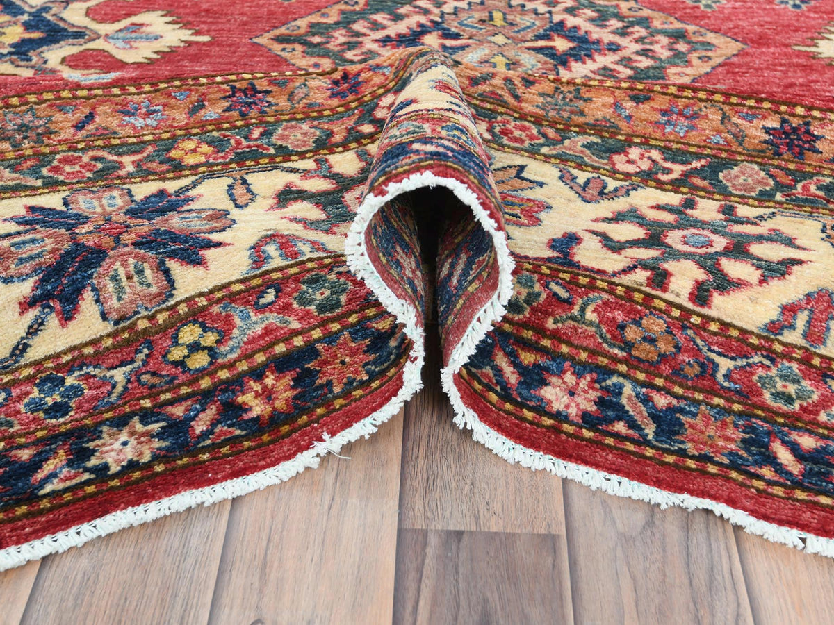Kazak Kazak hand-knotted wool rug in Red & Ivory, 7'10" x 10'6" — SKU O082640 (view 5)