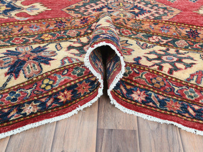 Kazak Kazak hand-knotted wool rug in Red & Ivory, 7'10" x 10'6" — SKU O082640 (view 5)