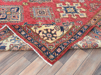 Kazak Kazak hand-knotted wool rug in Red & Ivory, 7'10" x 10'6" — SKU O082640 (view 6)
