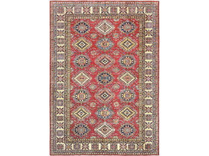 Kazak Kazak hand-knotted wool rug in Red & Ivory, 8'10" x 12'8" — SKU O082641