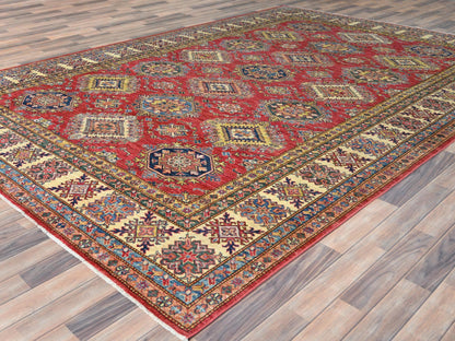 Kazak Kazak hand-knotted wool rug in Red & Ivory, 8'10" x 12'8" — SKU O082641 (view 3)