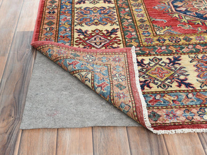 Kazak Kazak hand-knotted wool rug in Red & Ivory, 8'10" x 12'8" — SKU O082641 (view 4)